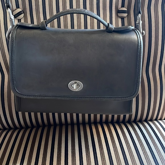 Vintage Coach Court Bag 9870 Grey with Nickel - Picture 1 of 16